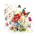 (2 Pack) Floral Bouquet Magnets - Butterfly Flower Art - Fridge Magnets Home Decor - 5" On Longest Side - Premium Magnet - for Cars, Refrigerators, Toolboxes, Lockers - Made in USA - MAG16013