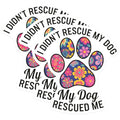 (3 Pack) Dog Rescue Decals - Floral Paw Print - Laptop Car Decals- 3 Inches On Longest Side - Easy Peel & Apply - Made in USA - 3MCS5908