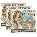 (3 Pack) Laundry Decals - Pinup Girl Decal - Retro Housewife Decal - 3 Inches On Longest Side - Easy Peel & Apply - Made in USA - 3MCS1031