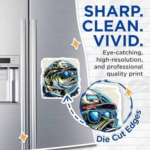 (2 Pack) Cool Bass Fish Magnets Magnets - Fishing Enthusiast Decor - Novelty Fish Accessories - 5" On Longest Side - Made in USA - Sticks to Refrigerators & Metal Surfaces - MAG8594