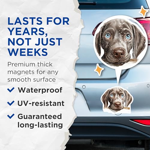(2 Pack) Puppy Face Magnet - Animal Lover Decor - Home Accessories - 5" On Longest Side - Sticks to Smooth Flat Surfaces - Made in USA - MAG10331