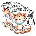 (3 Pack) Yoga Cat Decals - Meditation Kitty Stickers - Laptop Decal - 3 Inches On Longest Side - Easy Peel & Apply - Made in USA - 3MCS1291