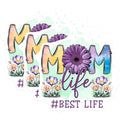 (3 Pack) Mom Life Decals - Flower Mama Decals - Best Life Sticker - 3 Inches On Longest Side - Easy Peel & Apply - Made in USA - 3MCS6476