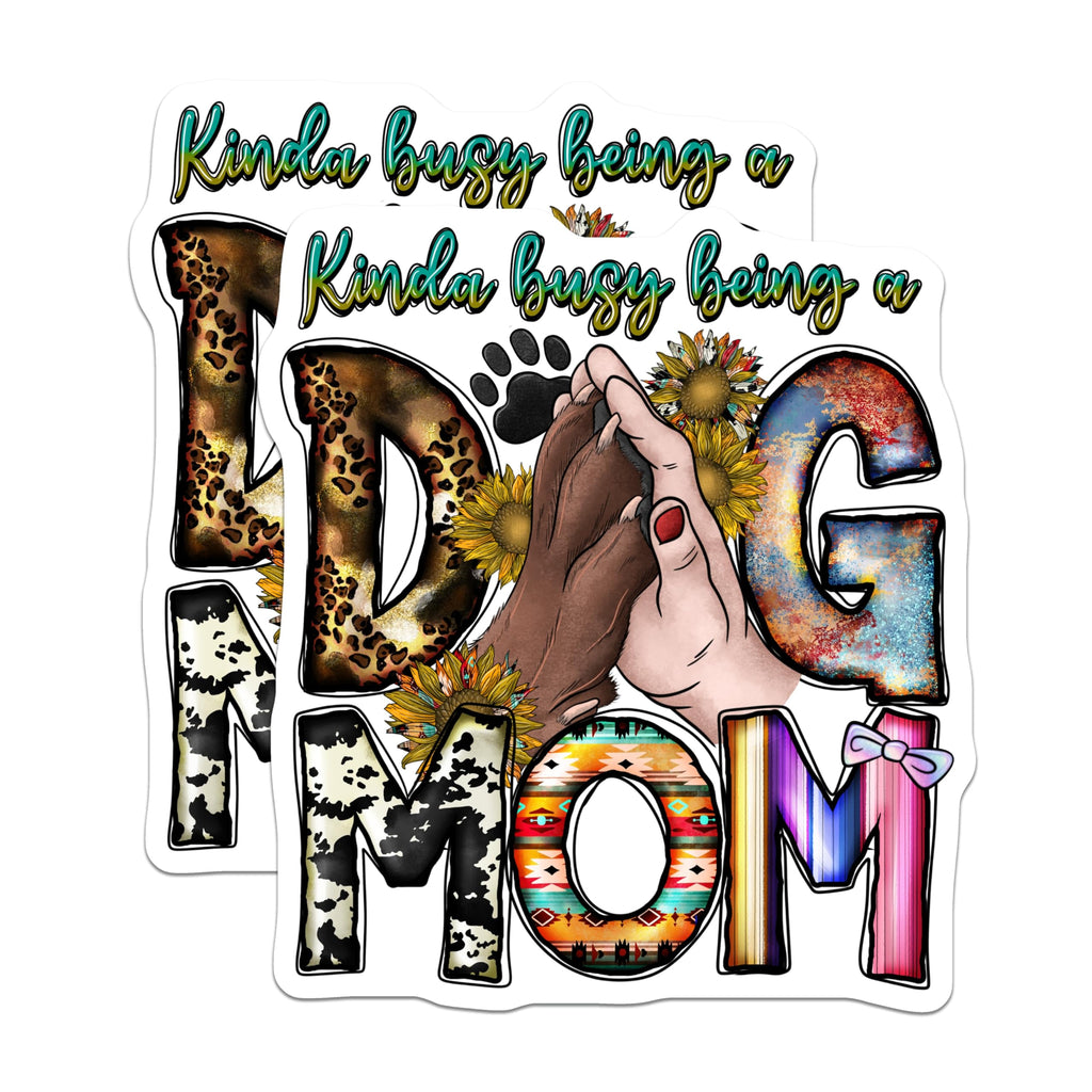 (2 Pack) Dog Mom Magnets - Kinda Busy Dog Lover Fridge Decor - Pet Mom Accessory - 5 Inches On Longest Side - Thick Durable Magnet - Made in USA - MAG27724