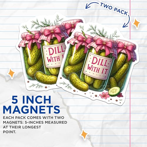 (2 Pack) Funny Kitchen Decor Magnet - 5" On Longest Side - Sticks to Smooth Flat Surfaces - Made in USA - MAG9941