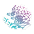 (2 Pack) Sea Turtle Magnets - Tropical Hibiscus Decor - Ocean Lover Fridge Locker Beach Decor - 5 Inches On Longest Side - Thick Durable Magnet - Made in USA - MAG38965