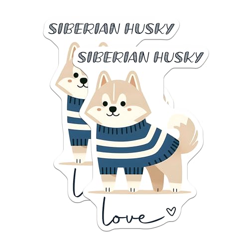 (2 Pack) Adorable Siberian Husky Magnets - Cute Dog Lover Decor - Animal-Themed Kitchen Magnets - 5" On Longest Side - for Cars, Fridges, Toolboxes - Made in USA - MAG7310