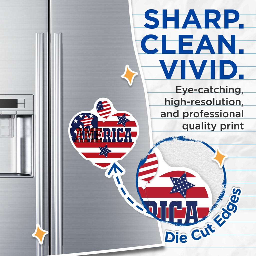 (2 Pack) America Magnets - Patriotic Fridge Decoration - 4th of July Party - USA Pride Home Decor - Veterans Day Magnet - 5 Inches On Longest Side - Thick Durable Magnet - Made in USA - MAG39834