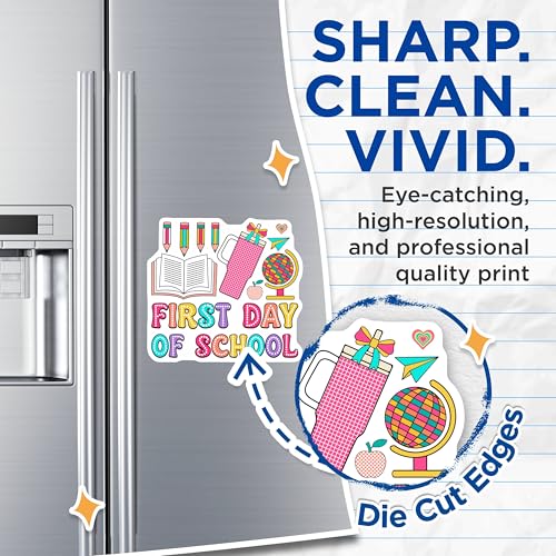 (2 Pack) First Day of School Magnets Magnets - 5" On Longest Side - Made in USA - Sticks to Refrigerators & Metal Surfaces - MAG9120