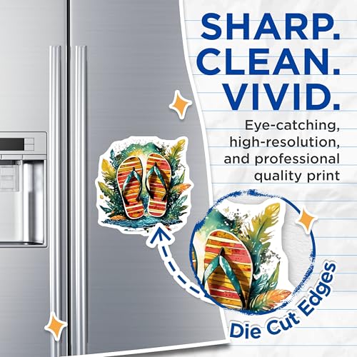 (2 Pack) Summer Beach Flip Flop Magnets Magnets - Tropical Holiday - Vacation Decor - 5" On Longest Side - Made in USA - Sticks to Refrigerators & Metal Surfaces - MAG9322
