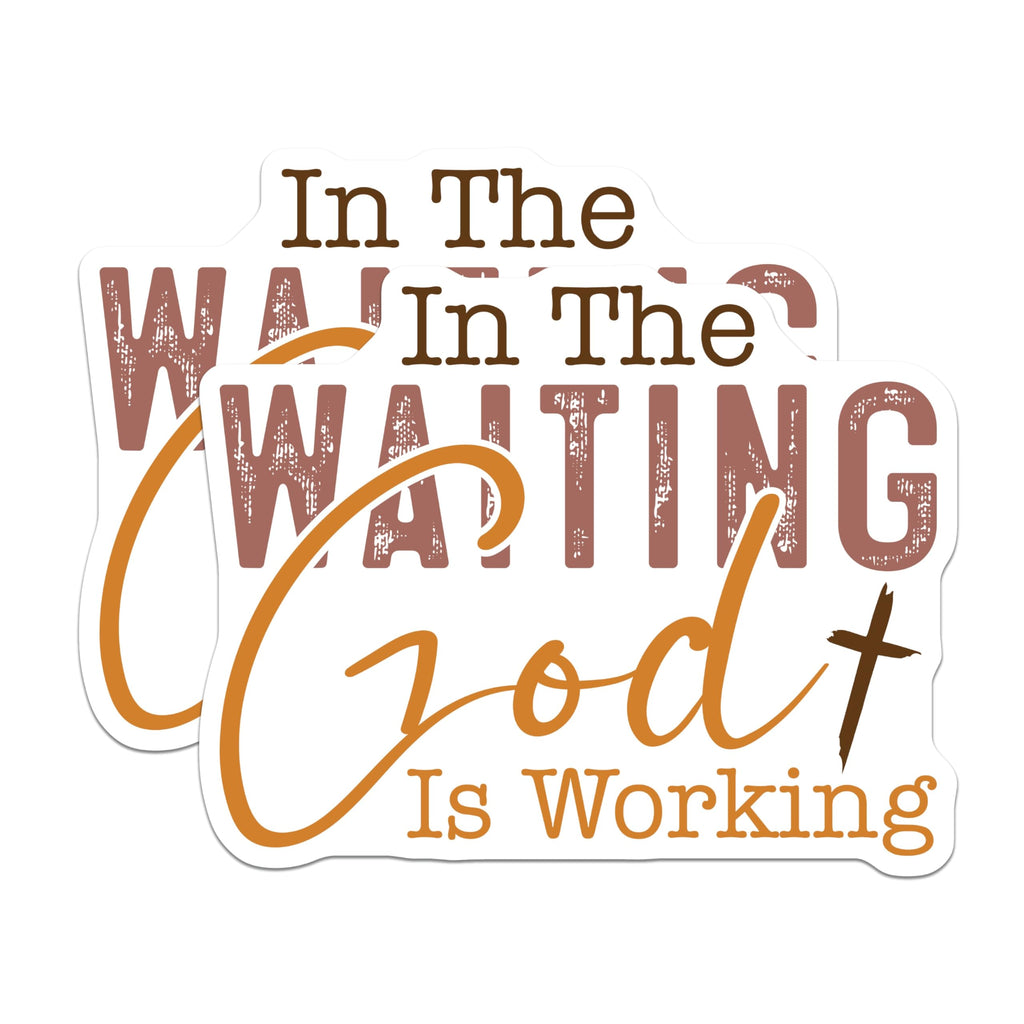 (2 Pack) in The Waiting God is Working Magnets - Christian Refrigerator Decor - Faith Based Encouragement - 5 Inches On Longest Side - Thick Durable Magnet - Made in USA - MAG28770