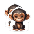 (2 Pack) Cute Baby Monkey Magnets - Adorable Chimp Animal Fridge - Nursery Decor Kawaii Locker - 5 Inches On Longest Side - Thick Durable Magnet - Made in USA - MAG38764