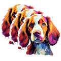 (3 Pack) Brittany Spaniel Decals - Dog Breed Stickers - Laptop Decal - 3 Inches On Longest Side - Easy Peel & Apply - Made in USA - 3MCS0851