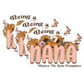 (3 Pack) Nana Decals - Being A Nana - Floral Stickers - 3 Inches On Longest Side - Easy Peel & Apply - Made in USA - 3MCS4701