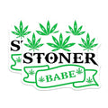 (2 Pack) Stoner Babe Stickers - Marijuana Leaf Decals - 5" On Longest Side - Sticks to Smooth Flat Surfaces - Made in USA - BMCS9226 - BMCS9226