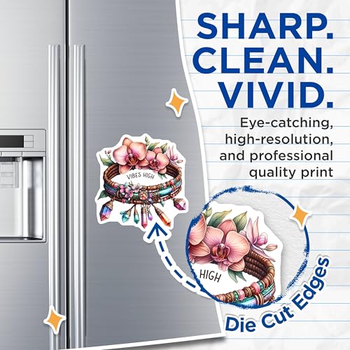 (2 Pack) Vibes High Magnets Magnets - Floral Crystal Art - Bohemian Home Decor - 5" On Longest Side - Made in USA - Sticks to Refrigerators & Metal Surfaces - MAG8854