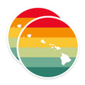 (2 Pack) Hawaii Sunset Magnets - Aloha State Island Map - Retro Travel Souvenir Decor - 5 Inches On Longest Side - Thick Durable Magnet - Made in USA - MAG20018