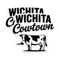 (2 Pack) Wichita Cowtown Stickers - Kansas Stickers - Cow Stickers - 5" On Longest Side - Sticks to Smooth Flat Surfaces - Made in USA - BMCS18657