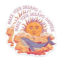 (2 Pack) Make Your Dreams Happen Magnets - Sun Whale Art Celestial Decor - Inspirational Cosmic Fantasy Ocean Scene - 5 Inches On Longest Side - Thick Durable Magnet - Made in USA - MAG19253