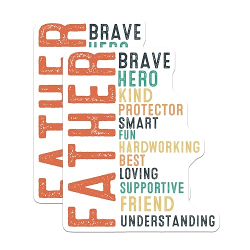 (2 Pack) Dad Hero Magnets - Father Appreciation Magnets - Thoughtful Dad Quote Magnets - 5" On Longest Side - for Cars, Refrigerators, Toolboxes, Lockers - Made in USA BMCS3103