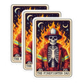 (3 Pack) Firefighter Dad Decals - Skeleton Decals - Firefighter Lover - 3 Inches On Longest Side - Easy Peel & Apply - Made in USA - 3MCS4175