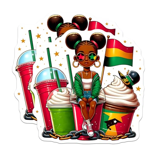 (2 Pack) Urban Culture Stickers - Trendy Art - Vibrant Style Accessories - 5" On Longest Side - Sticks to Smooth Flat Surfaces - Made in USA - BMCS7354