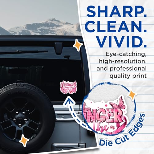 (2 Packs) Stronger Than The Storm Stickers - Breast Cancer Awareness Decals - 5 Inches On Longest Side - Premium Vinyl Decal - Sticks to Any Smooth Flat Surface - Made in USA - BMCS2436