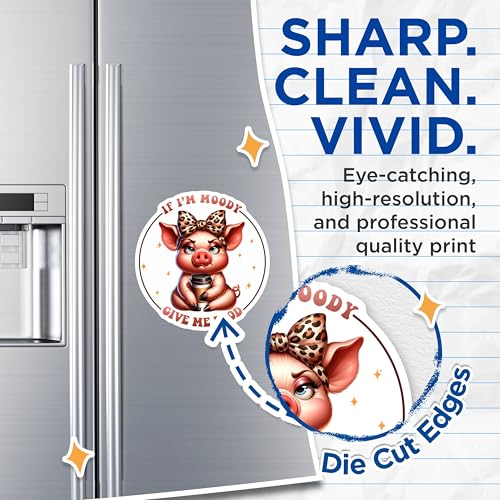 (2 Pack) If I'm Moody Give Me Food Magnets - 5" On Longest Side - for Cars, Fridges, Toolboxes - Made in USA - MAG7941