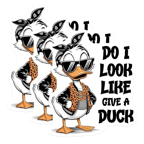 (3 Pack) Funny Duck Decals - Gangster Duck - Sarcastic Duck Sticker - 3 Inches On Longest Side - Easy Peel & Apply - Made in USA - 3MCS8481
