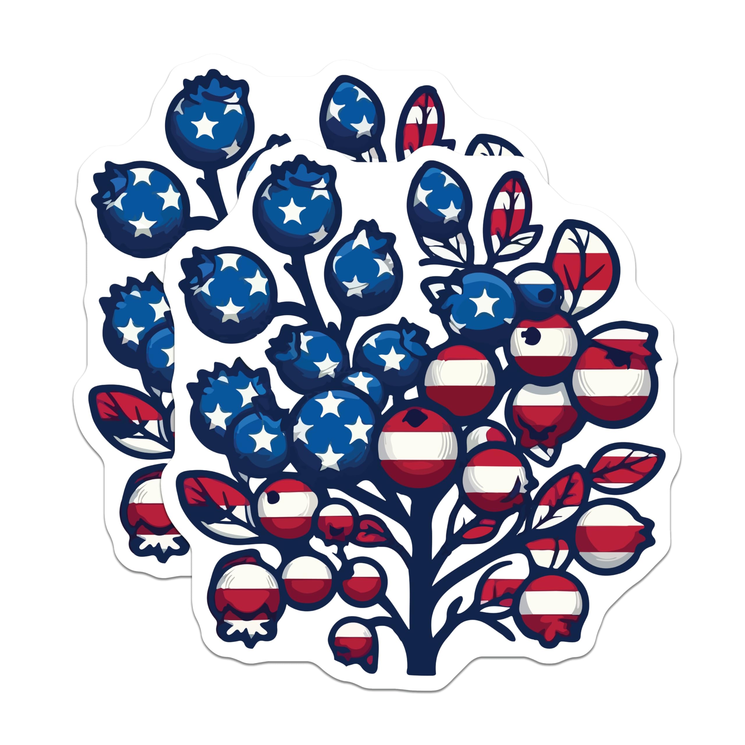 (2 Pack) US Austria Flag Magnets - American Austrian Heritage - Patriotic Berry Tree Artwork - 5 Inches On Longest Side - Thick Durable Magnet - Made in USA - MAG19827