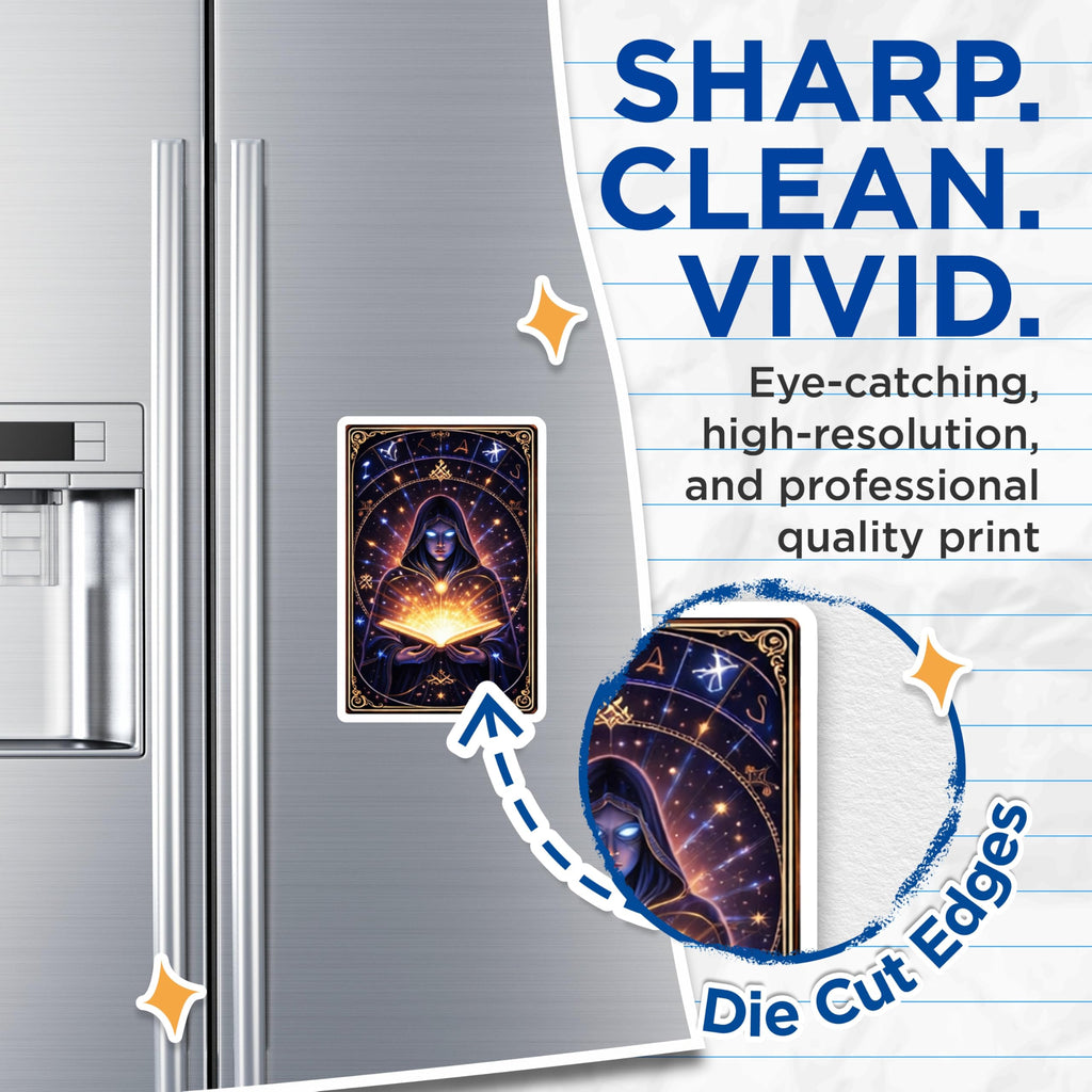 (2 Pack) Mystical Wizard Magnets - Witchcraft Decor - Fantasy Art Refrigerator Magnets - 5" On Longest Side - Premium Magnet - for Cars, Refrigerators, Toolboxes, Lockers - Made in USA - MAG15766