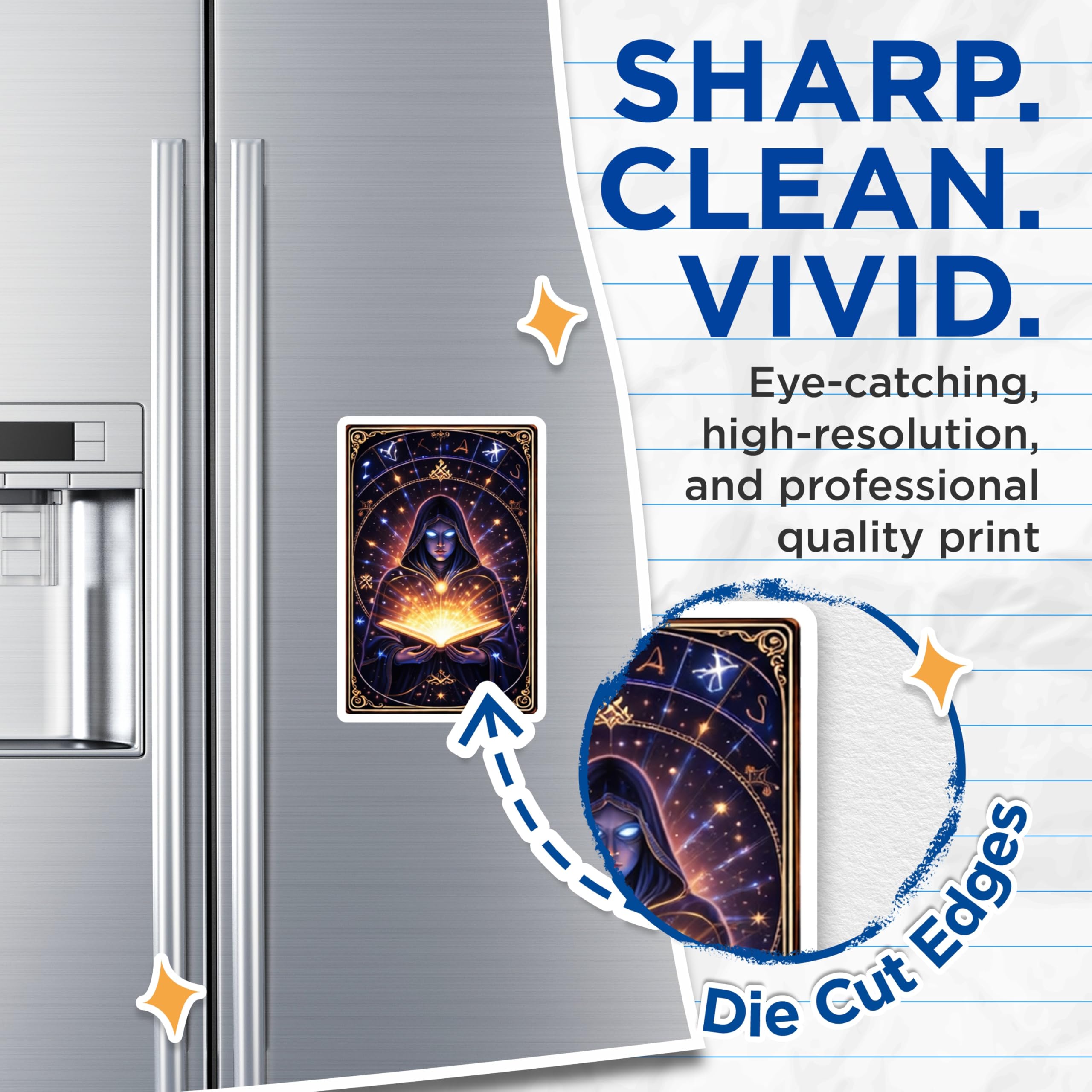(2 Pack) Mystical Wizard Magnets - Witchcraft Decor - Fantasy Art Refrigerator Magnets - 5" On Longest Side - Premium Magnet - for Cars, Refrigerators, Toolboxes, Lockers - Made in USA - MAG15766