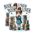 (2 Pack) Book Lover Stickers - Cute Bookworm Stickers - Reading Enthusiast Decals - 5" On Longest Side - Sticks to Any Smooth Flat Surface - Made in USA - BMCS2748