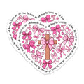 (2 Pack) Oh How He Loves Us Stickers - Christian Stickers - Pink Bow Stickers - 5" On Longest Side - Sticks to Any Smooth Flat Surface - Made in USA - BMCS3485