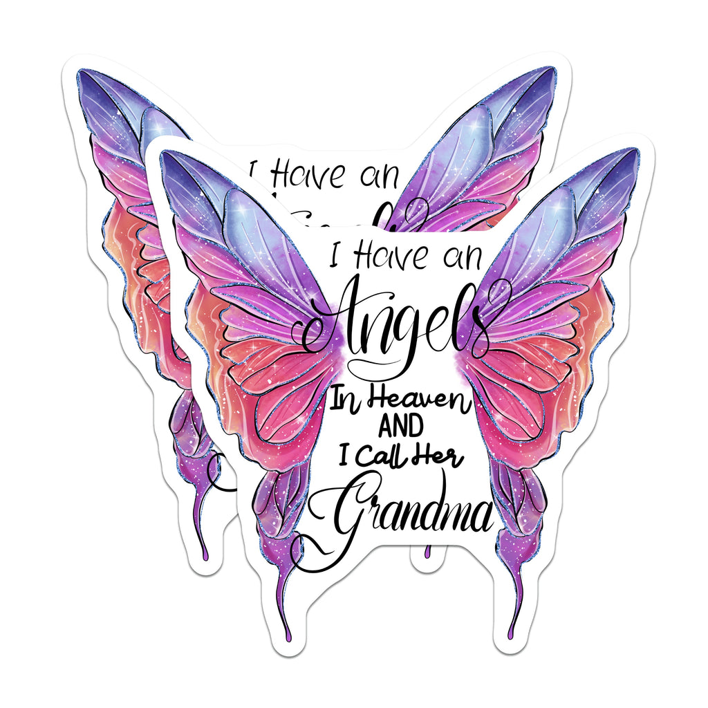 (2 Pack) Grandma Memorial Magnets - Angel Grandma Remembrance - Loss of Grandmother Sympathy - 5 Inches On Longest Side - Thick Durable Magnet - Made in USA - MAG38133