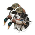 (2 Pack) Border Collie Hunting Stickers - Duck Retriever Dog - Waterfowl Hunter Decal - 5" On Longest Side - Sticks to Smooth Flat Surfaces - Made in USA - BMCS20091