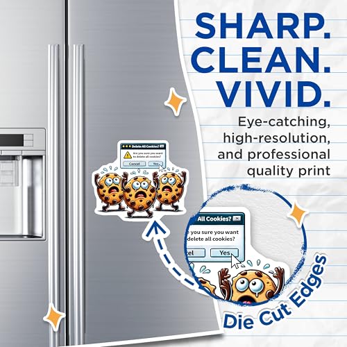 (2 Pack) Delete All Cookies Magnets - Funny Kitchen Decor - 5" On Longest Side - for Cars, Fridges, Toolboxes - Made in USA - MAG7418