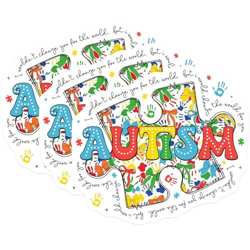 (3 Pack) Autism Awareness Decals - Puzzle Piece - Laptop Decal - 3 Inches On Longest Side - Easy Peel & Apply - Made in USA - 3MCS8606
