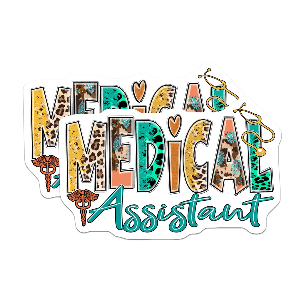 (2 Pack) Medical Assistant Magnets - MA Appreciation - Medical Staff Office Decor - 5" On Longest Side - Premium Magnet - for Cars, Refrigerators, Toolboxes, Lockers - Made in USA - MAG18115