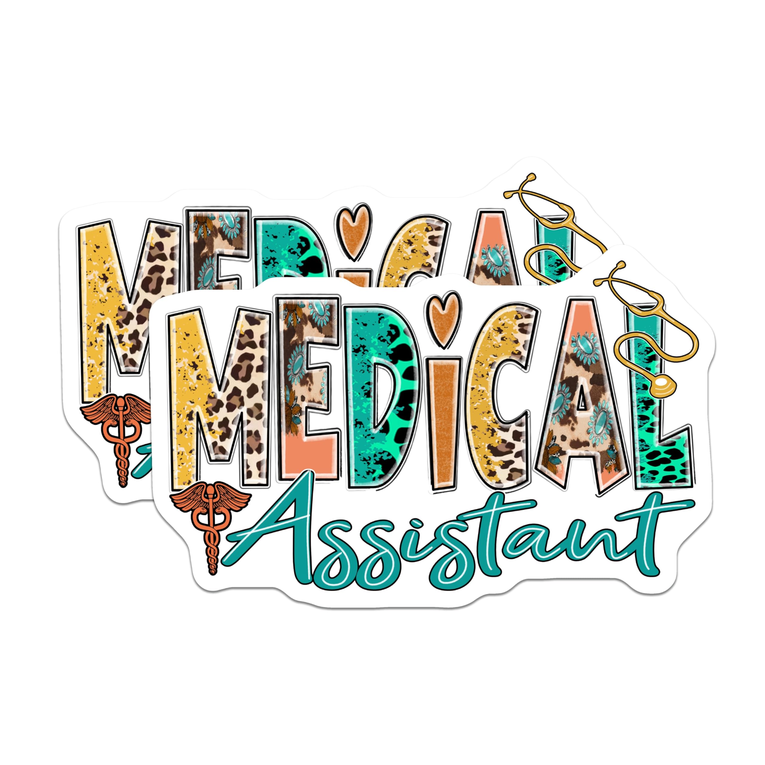 (2 Pack) Medical Assistant Magnets - MA Appreciation - Medical Staff Office Decor - 5" On Longest Side - Premium Magnet - for Cars, Refrigerators, Toolboxes, Lockers - Made in USA - MAG18115