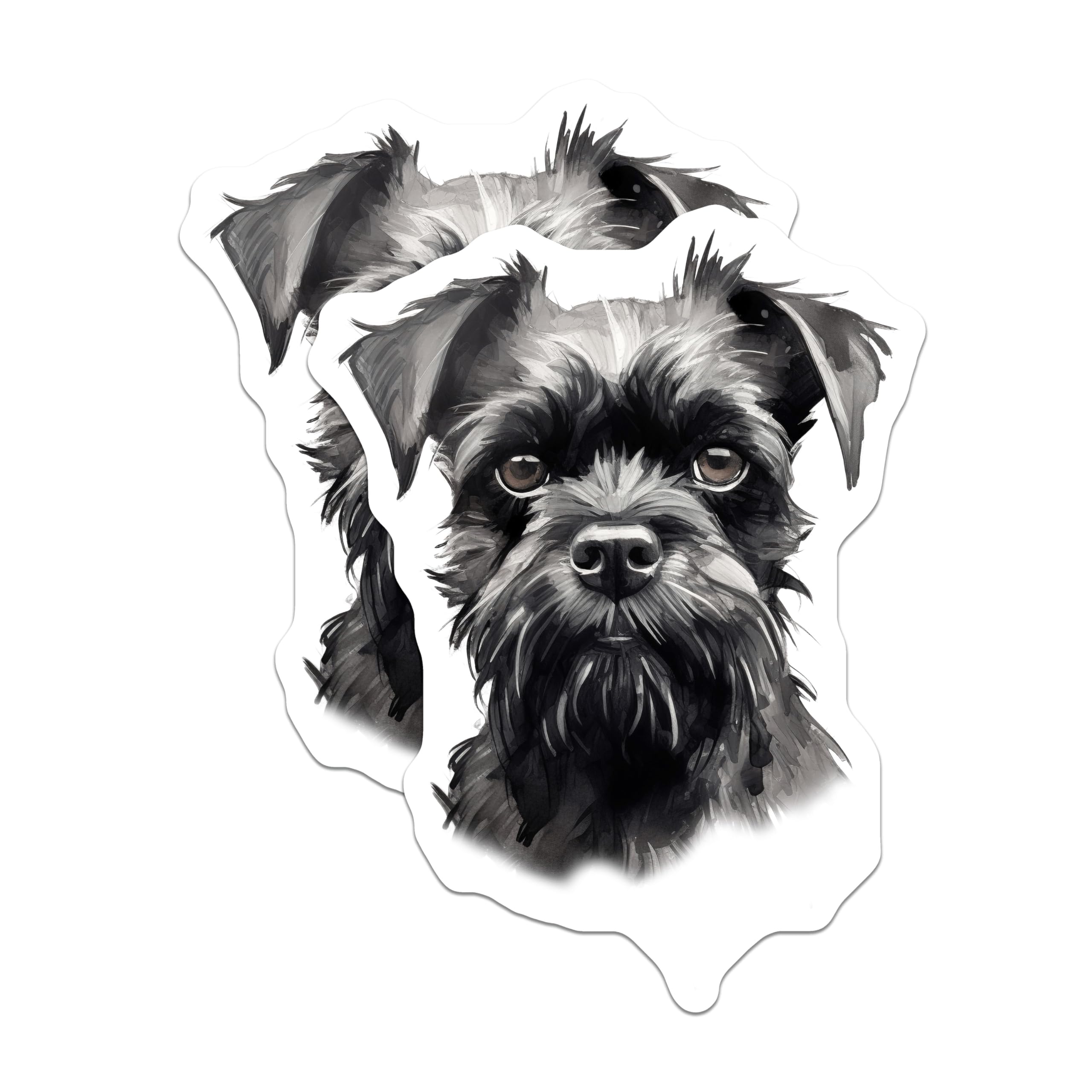 (2 Pack) Black Schnauzer Magnets - Dog Lover Fridge Decor - Pet Owner Kitchen Art - Schnauzer Mom Dad Decor - 5 Inches On Longest Side - Thick Durable Magnet - Made in USA - MAG29244