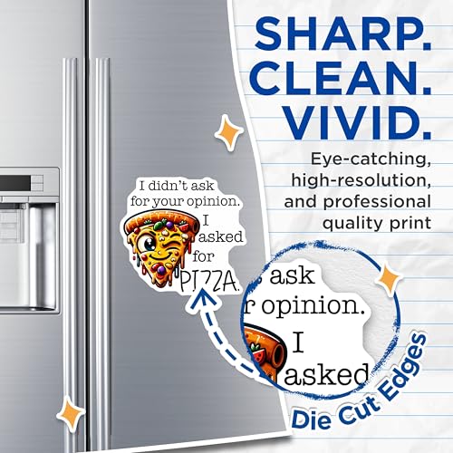 (2 Pack) Funny Pizza Magnets Magnets - Quirky Kitchen Decor - 5" On Longest Side - Made in USA - Sticks to Refrigerators & Metal Surfaces - MAG8787