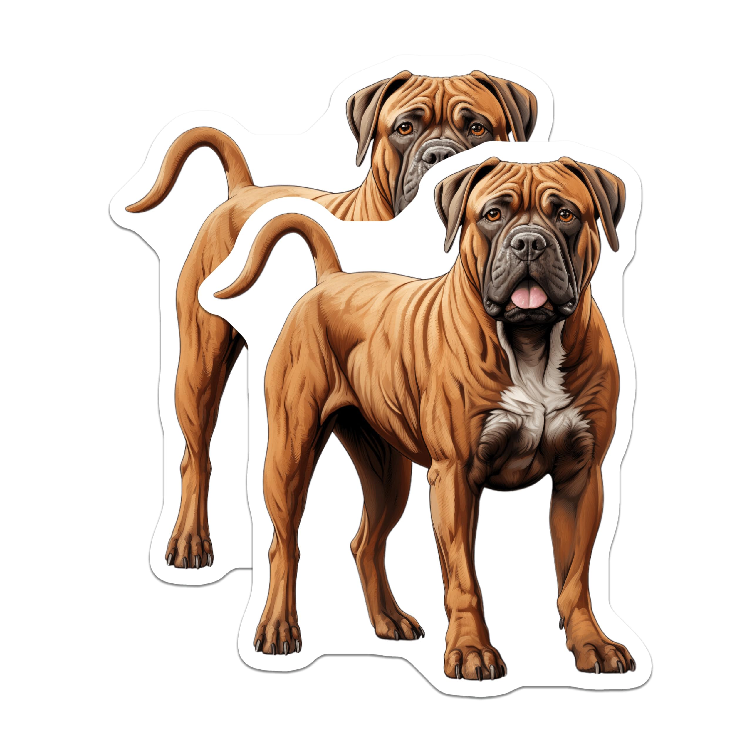 (2 Pack) Bullmastiff Magnets - Large Dog Art Decor - Pet Lover Refrigerator Accessory - Dog Mom Dad Canine Souvenir - 5 Inches On Longest Side - Thick Durable Magnet - Made in USA - MAG25609