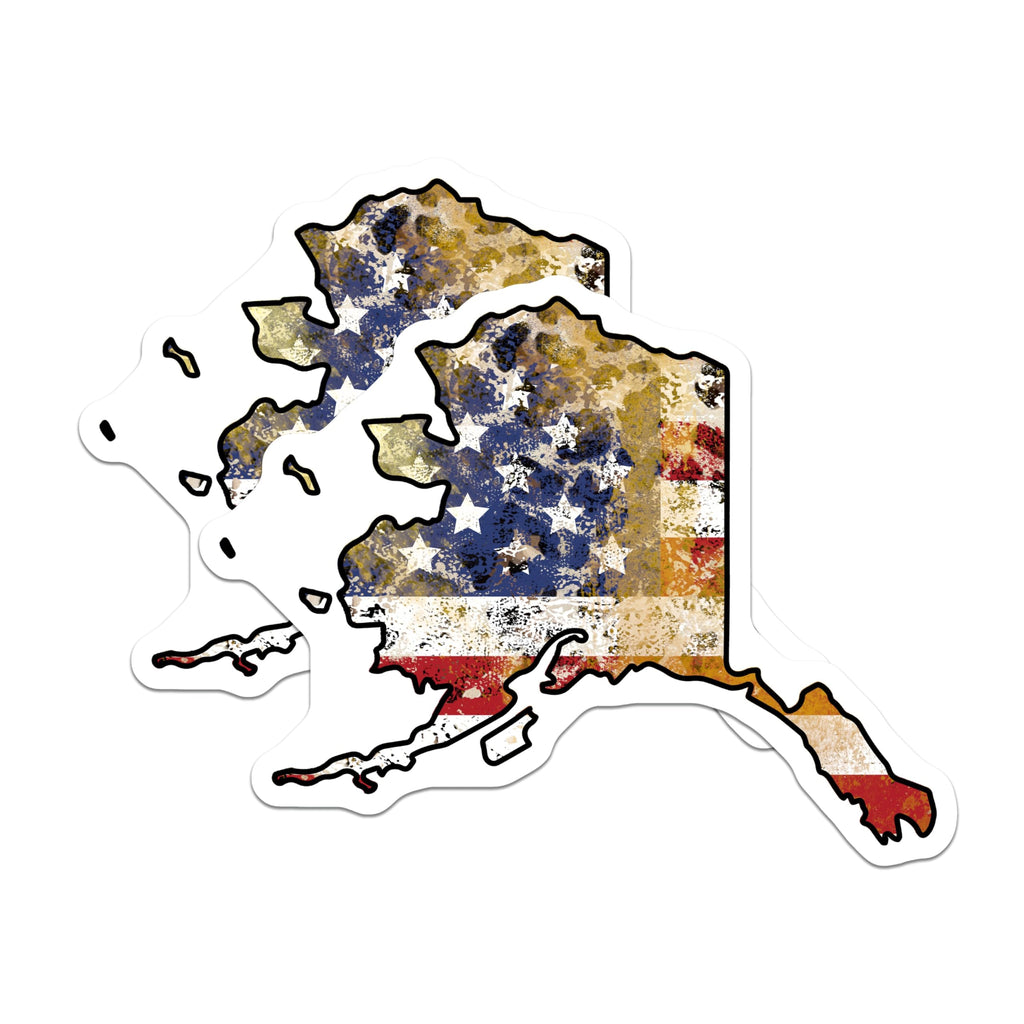 (2 Pack) Alaska Flag Magnets - Distressed Look - American State Souvenir - 5" On Longest Side - Premium Magnet - for Cars, Refrigerators, Toolboxes, Lockers - Made in USA - MAG18852