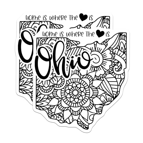 (2 Pack) Ohio State Magnets Magnets - Home is Where The Heart is - Floral Design - 5" On Longest Side - Made in USA - Sticks to Refrigerators & Metal Surfaces - MAG9085