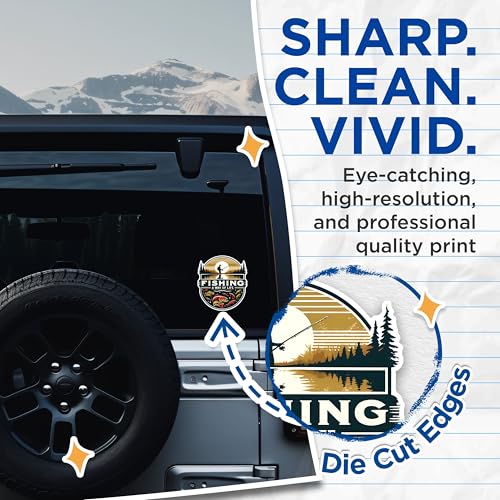 (2 Pack) Fishing Stickers - Way of Life Stickers - Fisherman Stickers - Outdoor Adventure Stickers - 5" On Longest Side - Sticks to Any Smooth Flat Surface - Made in USA - BMCS2615