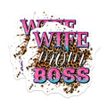 (2 Pack) Wife Mom Boss Magnets - Empowered Woman Decor - Motherhood Life Fridge Accessory - 5 Inches On Longest Side - Thick Durable Magnet - Made in USA - MAG38141