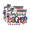 (2 Pack) All American Teacher Magnets - Patriotic Leopard Print School Decor - Educator Appreciation Present - 5 Inches On Longest Side - Thick Durable Magnet - Made in USA - MAG28361