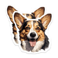 (2 Pack) Happy Corgi Dog Magnets - Cute Pet Lover Refrigerator Decor - Dog Mom Kitchen Office Locker Accessories - 5 Inches On Longest Side - Thick Durable Magnet - Made in USA - MAG29443