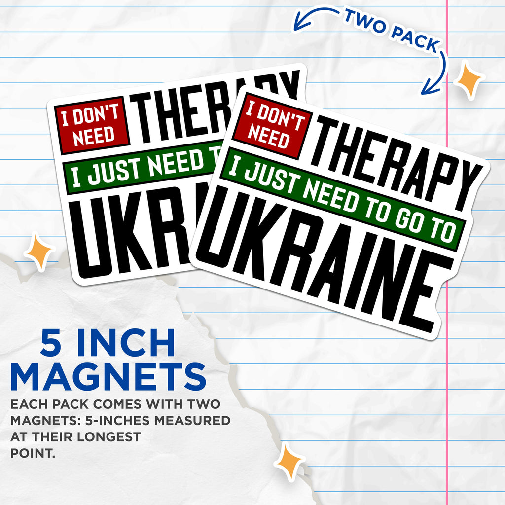 (2 Pack) Ukraine Support Magnets - Activist Statement - Freedom Message - Solidarity Decor for Fridge - 5 Inches On Longest Side - Thick Durable Magnet - Made in USA - MAG39256